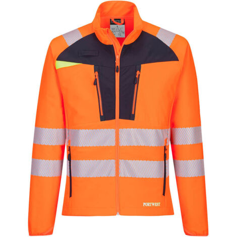 Chaleco de capa base con cremallera HV DX4 Naranja/Negro L