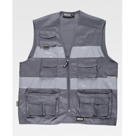 Chaleco de cuello de pico y cintas reflectantes WORKTEAM Safari S3107 XL Gris
