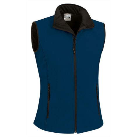 Chaleco de mujer con cuello alto y corte entallado de tejido softshell CANDICE VALENTO S Azul marino orión