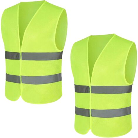 Chaleco de seguridad para el segundo vehículo, para mujeres, hombres y adultos, amarillo fluorescente - INHHUB