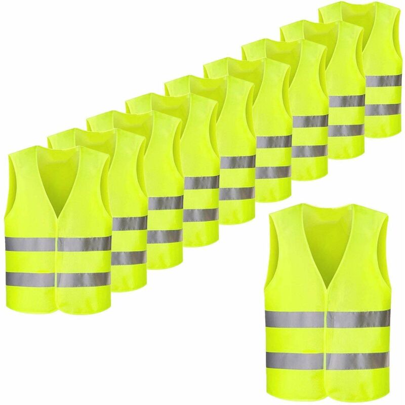 

Chaleco de Seguridad Reflectante de Alta Visibilidad XXXL Multifuncional Resistente 63 x 58 cm Color Amarillo (20 unidades)