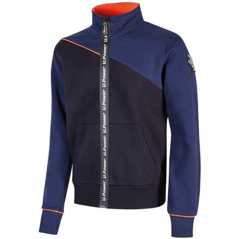Chaleco de trabajo con cremallera URANUS - Azul/Naranja 4XL
