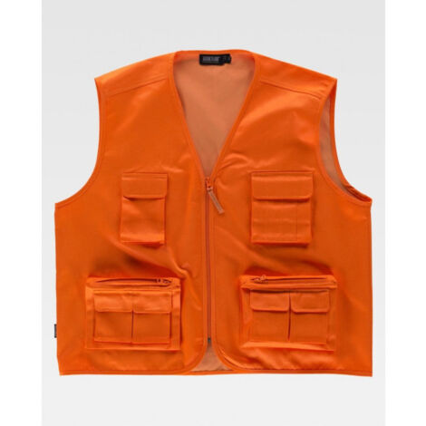 Chaleco de trabajo flúor con bolsillos auxiliares WORKTEAM Combi C3640
