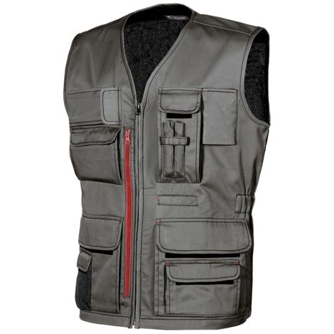 Chaleco de trabajo multibolsillos sin mangas FUN Gris 2XL