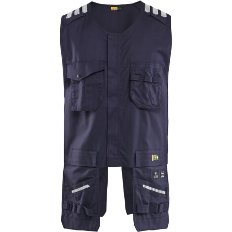 Chaleco de trabajo sin mangas ignífugo inherente 3039 - Azul marino 4XL