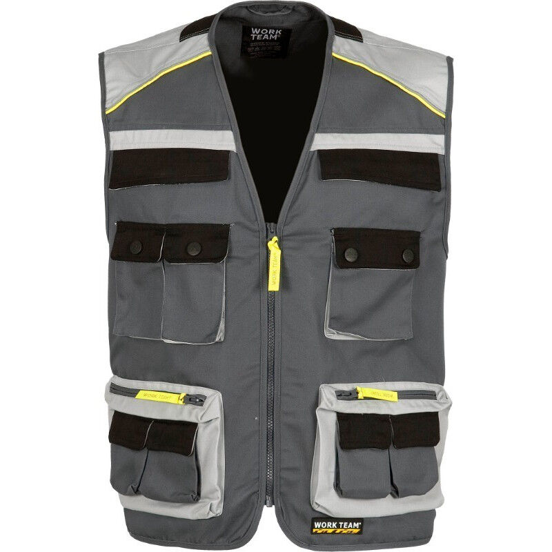 

Chaleco tipo safari multibolsillos WORKTEAM Future WF5854 | M - Gris Oscuro+Gris Claro+Negro