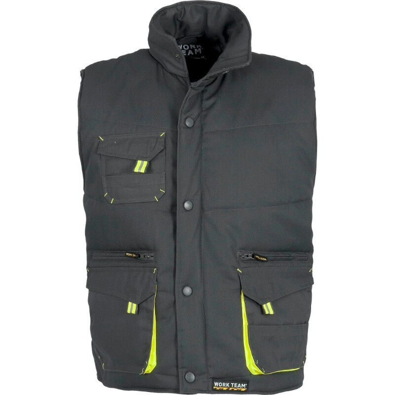 

Chaleco Future multibolsillos con detalles fluorescentes WORKTEAM WF1680 | M - Gris+Amarillo A.V.