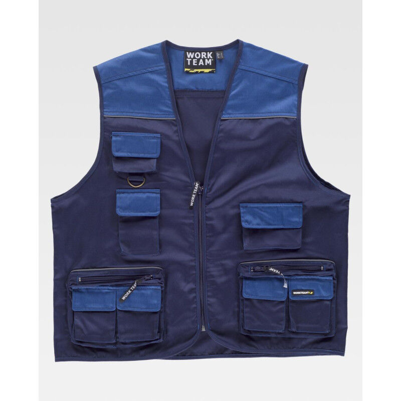 

Chaleco tipo safari con detalles reflectantes WORKTEAM Future WF1854 | XXL - Marino+Azafata