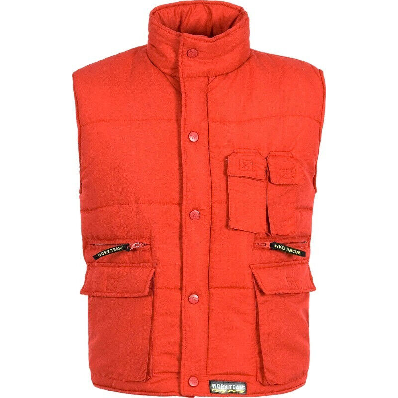 

Chaleco industrial acolchado de cuello alto multibolsillos WORKTEAM S3250 | Rojo - M