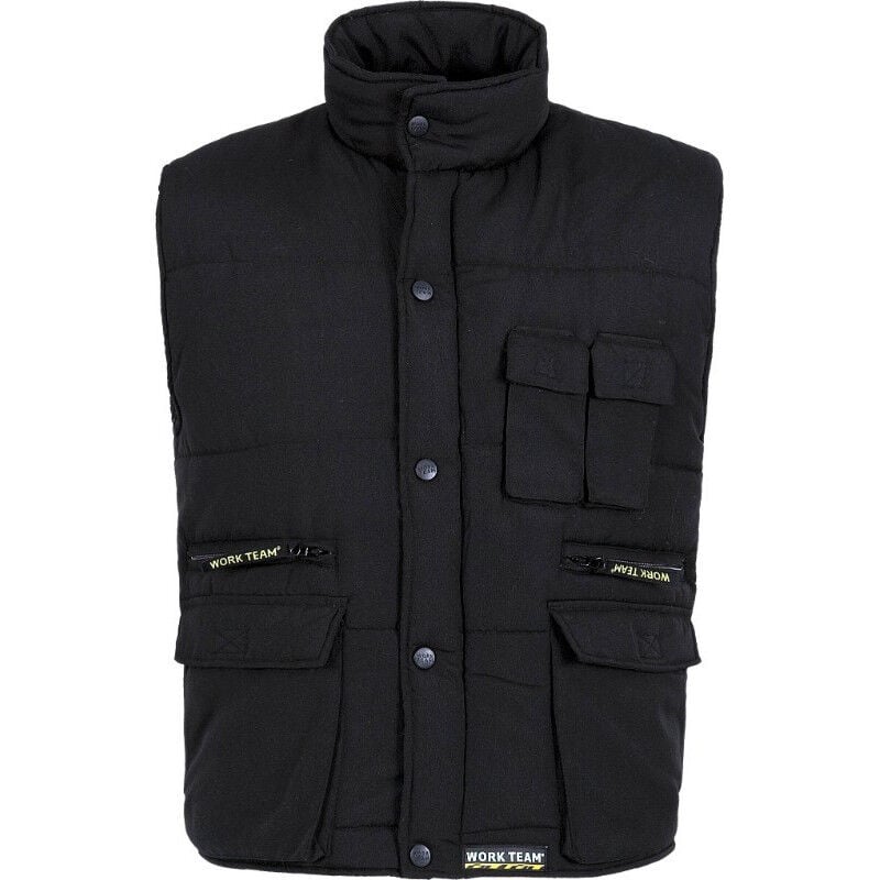 

Chaleco industrial acolchado de cuello alto multibolsillos WORKTEAM S3250 | Negro - L