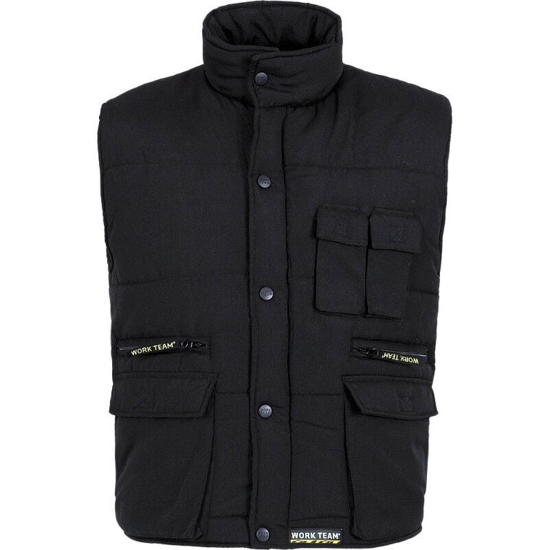 

Chaleco industrial acolchado de cuello alto multibolsillos WORKTEAM S3250 | Negro - XL