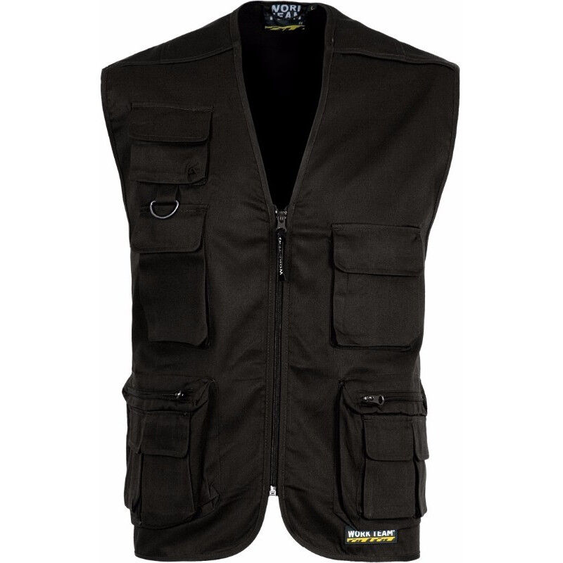 

Chaleco industrial de escote a pico y bolsillos en el pecho WORKTEAM S3100 | Negro - M
