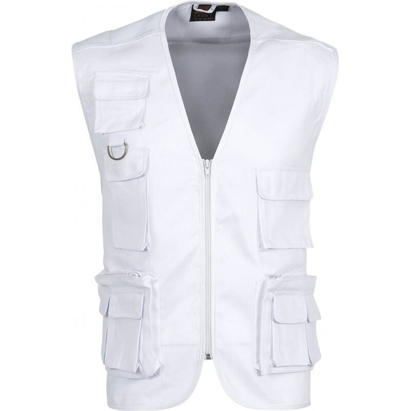 

Chaleco industrial de escote a pico y bolsillos en el pecho WORKTEAM S3100 | Blanco - M