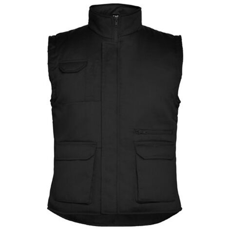 Chaleco laboral multibolsillo con bolsillo interior con velcro a prueba de viento ALMANZOR ROLY XXL Negro