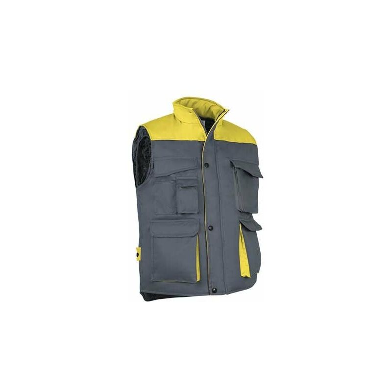 

Chaleco multibolsillos en colores combinados VALENTO Thunder | XXL - Gris cemento / Amarillo limón