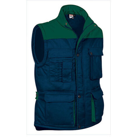 Chaleco multibolsillos en colores combinados Thunder L Azul marino orión/Verde Botella