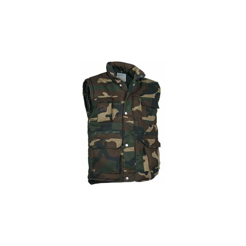 

Chaleco acolchado multibolsillos VALENTO Reporter | L - Camuflaje