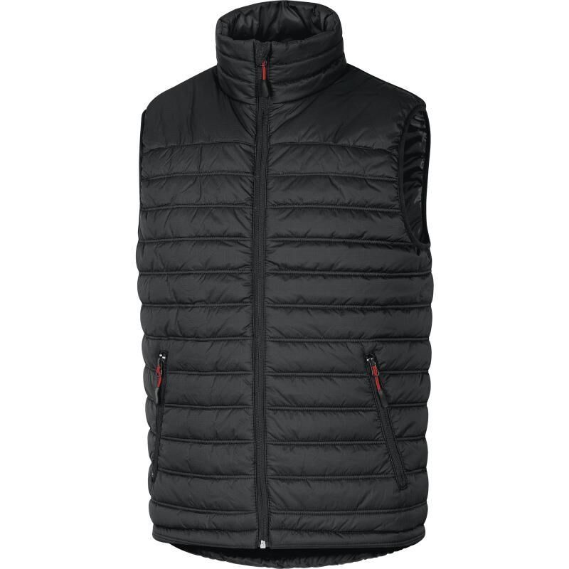 Gilet doudoune sans manche en polyamide ripstop enduit pu noir/rouge ts Delta Plus gdoonnrpt