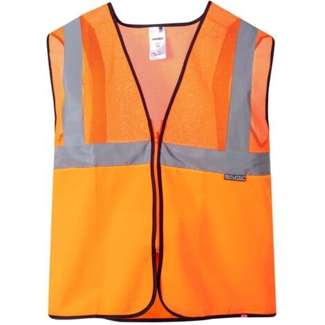Chaleco Profesional Con Tejido De Rejilla Alta Visibilidad NARANJA FLÚOR L