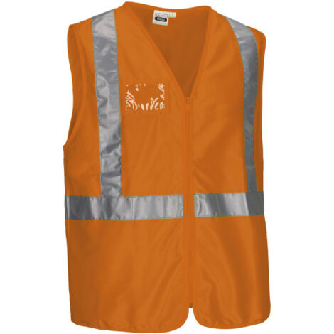 Chaleco reflectante con porta-identificador VENERA XL Naranja flúor