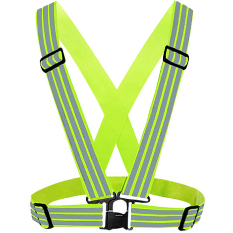 Chaleco reflectante de alta visibilidad de 2 piezas, ajustable para correr, andar en bicicleta y motocicletas.