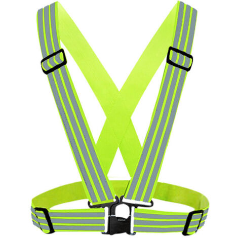 Chaleco reflectante de seguridad de alta visibilidad (2 unidades), ajustable para correr, andar en bicicleta y motociclismo, de DEBUNS.