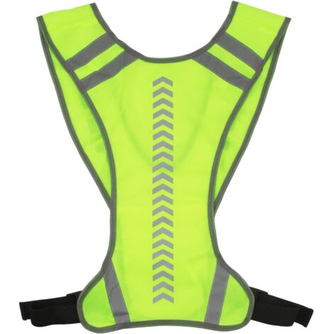 Chaleco reflectante para correr, ajustable, para hombre y mujer, transpirable, de alta visibilidad, amarillo, para ciclismo.