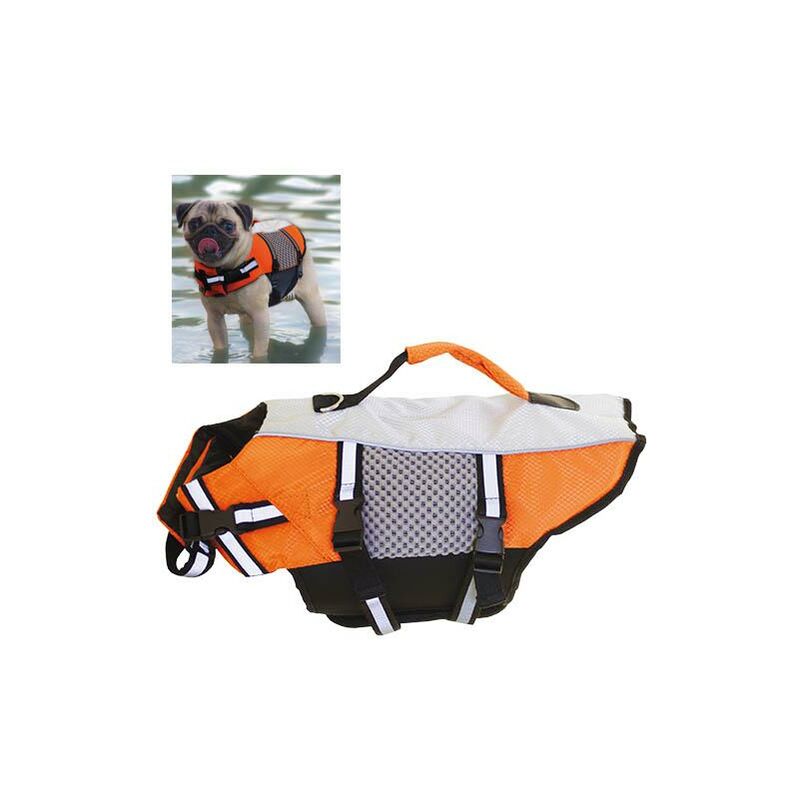 

Chaleco salvavidas para perros naranja fluorescente Ibañez Medida de espalda 35CM
