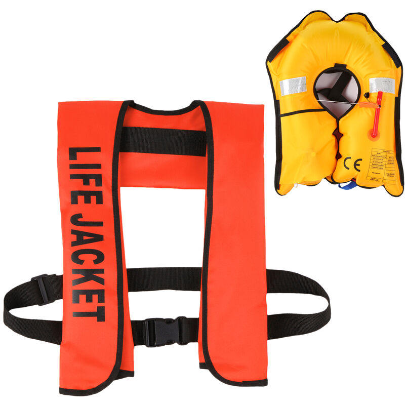 

Chaleco salvavidas inflable Chaleco salvavidas para adultos Deportes acuaticos Natacion Pesca Chaqueta de supervivencia, naranja