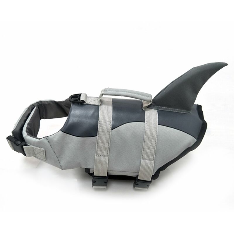 

Happyshopping - Chaleco salvavidas para perros Chaleco de traje de bano de tiburon para mascotas Ropa de seguridad para mascotas Conservador de traje