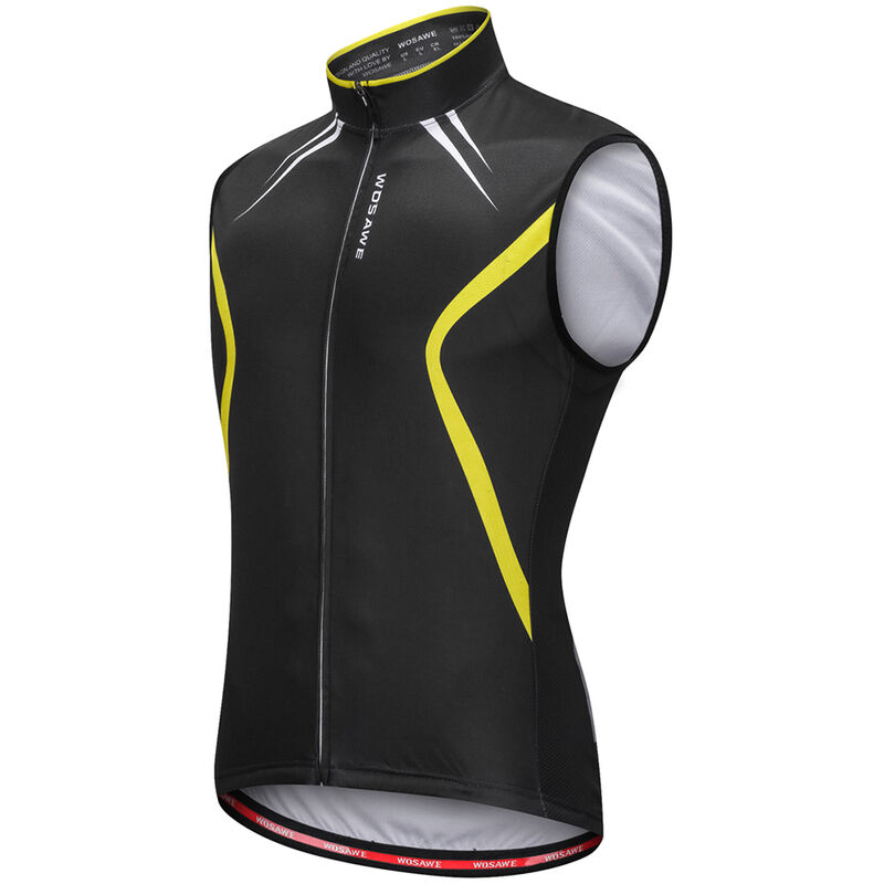 

Wosawe Chaleco de ciclismo sin mangas Jersey transpirable MTB Bike Riding Top Chaqueta deportiva para hombres y mujeres,Negro y amarillo, M