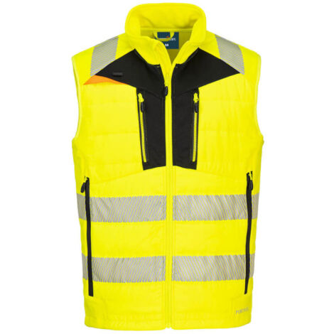 Chaleco softshell DX4 de A.V con cinta reflectante segmentada HiVisTex DX479 4XL Amarillo / Negro