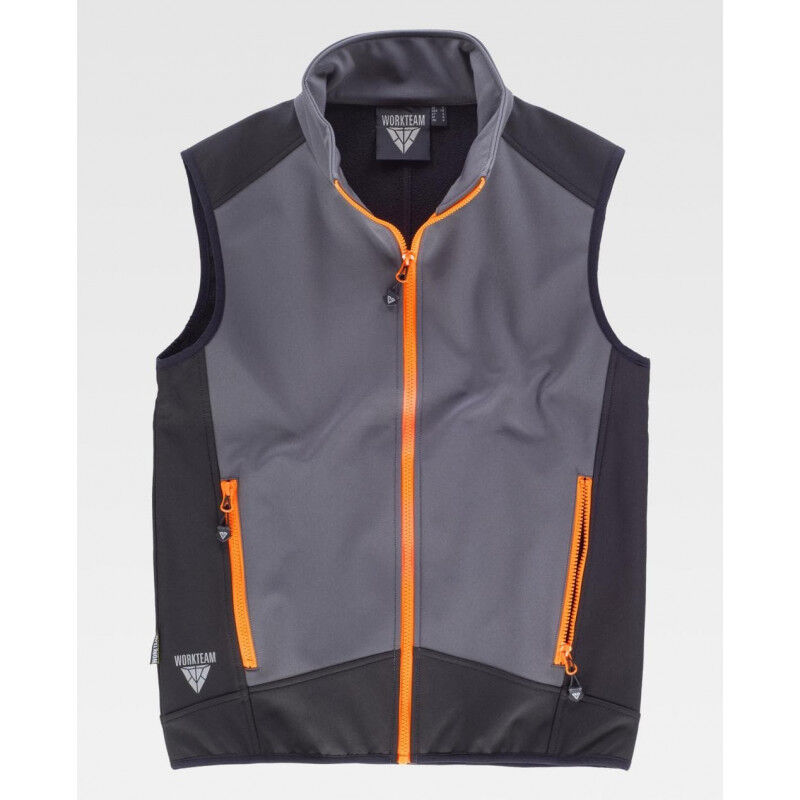 

Chaleco sport en tejido cortavientos con membrana transpirable WORKTEAM S9315 | XL - Gris / Negro