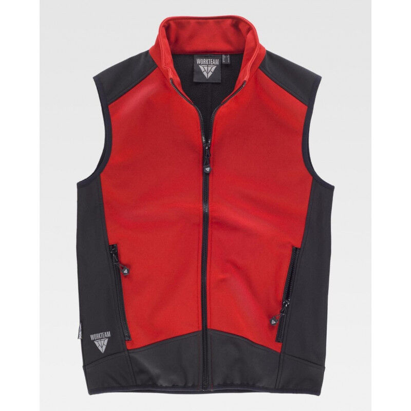 

Chaleco sport en tejido cortavientos con membrana transpirable WORKTEAM S9315 | M - Rojo / Negro