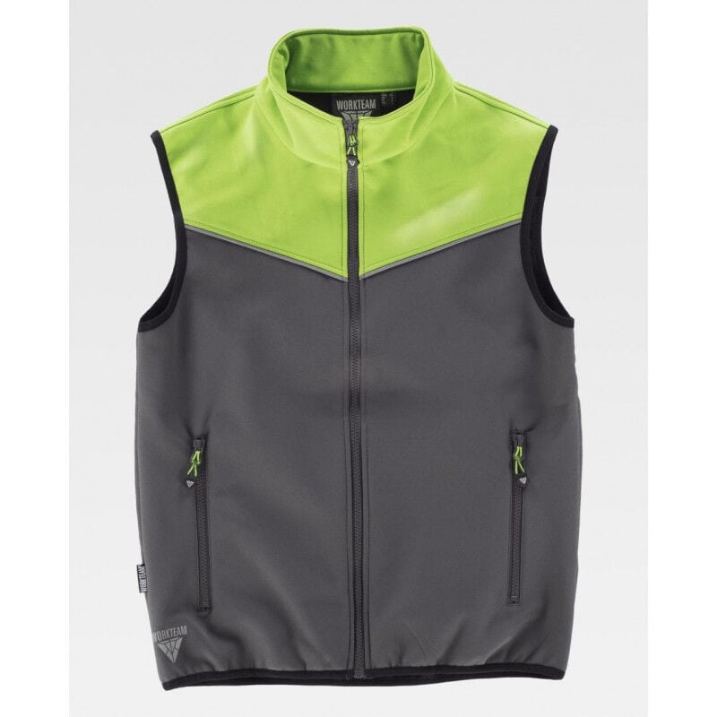 

Chaleco Workshell con canesús combinados de tejido cortavientos S9316 Sport | M - Gris / Verde lima - Workteam