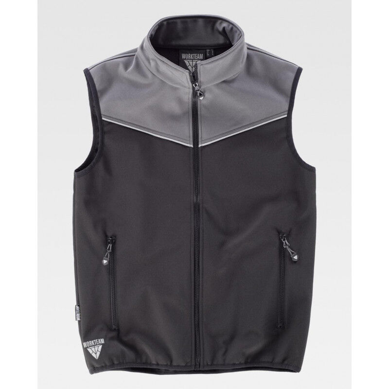 

Chaleco Workshell con canesús combinados de tejido cortavientos S9316 Sport | S - Negro / Gris - Workteam