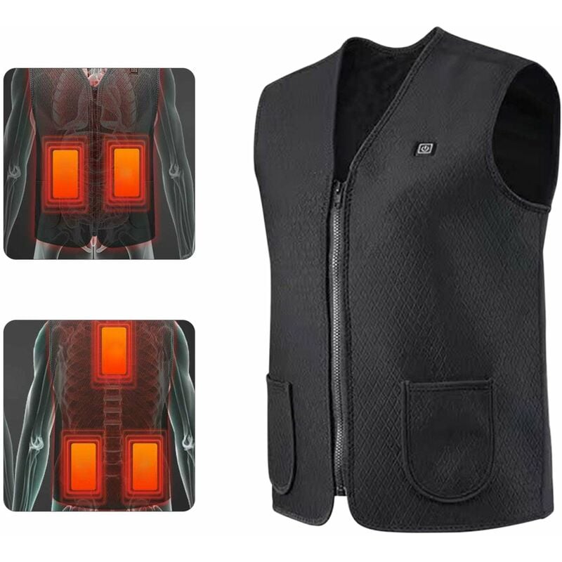 

Chaleco termico para hombre Chaleco termico calido de invierno Chaqueta termica Ligero USB Ropa abrigada electrica para correr al aire libre Ciclismo