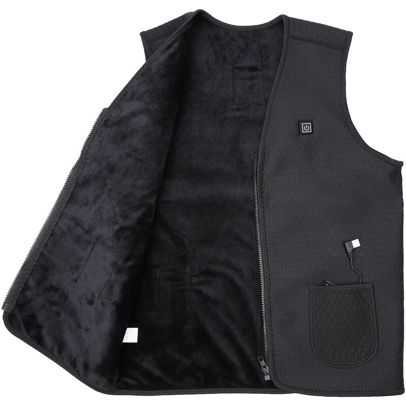 

Chaleco Termico Recargable Termostato Inteligente Chaleco, Impermeable Lavable,Negro, L