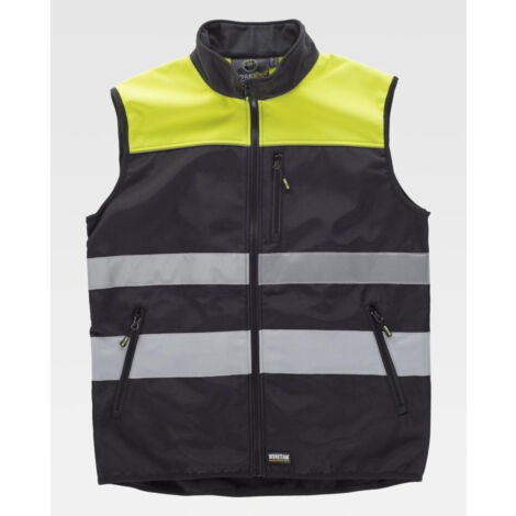 Chaleco Workshell corta vientos con cintas reflectantes WORKTEAM C2921