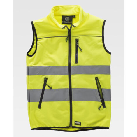 Chaleco workshell de Alta Visibilidad en tejido Ripstop WORKTEAM C2920