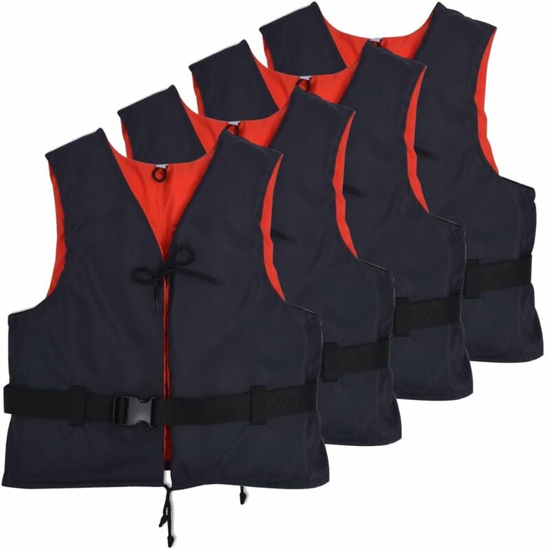 

vidaXL Chalecos de ayuda de flotación 4 uds 50N 50-70 kg azul marino - Azul