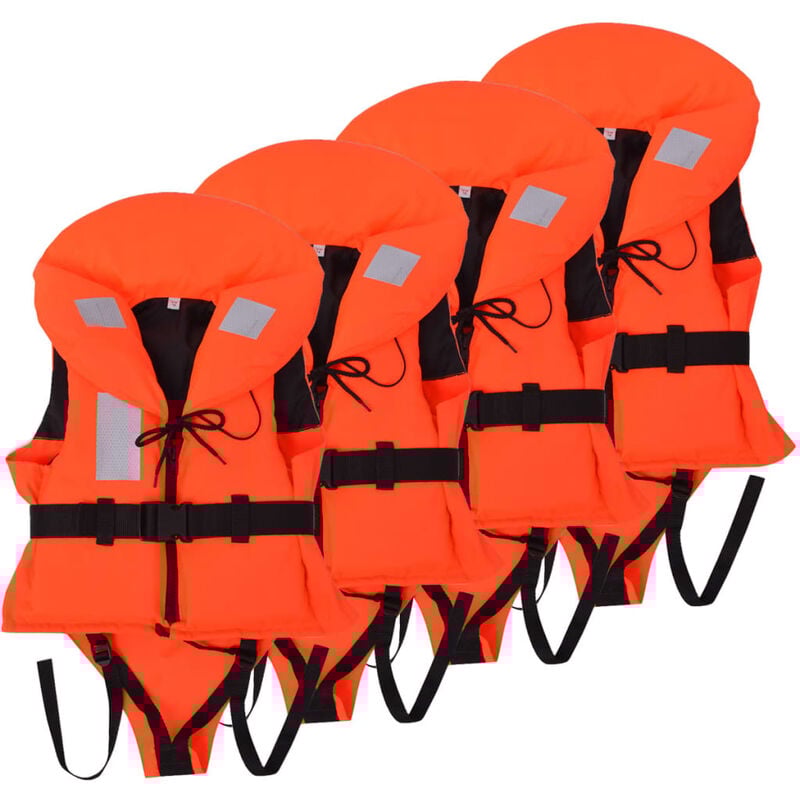 

vidaXL Chaleco de Ayuda de Flotación 100 N 20-30 kg 4 Unidades para Niños - Naranja