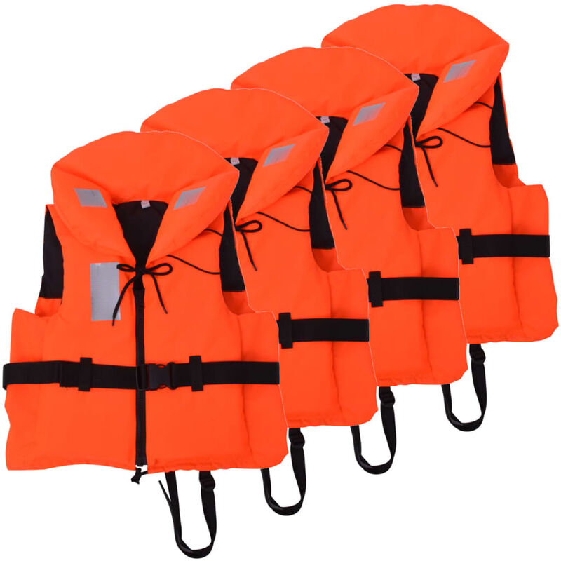 

vidaXL Chaleco de Ayuda de Flotación 100 N 40-60 kg 4 Unidades - Naranja