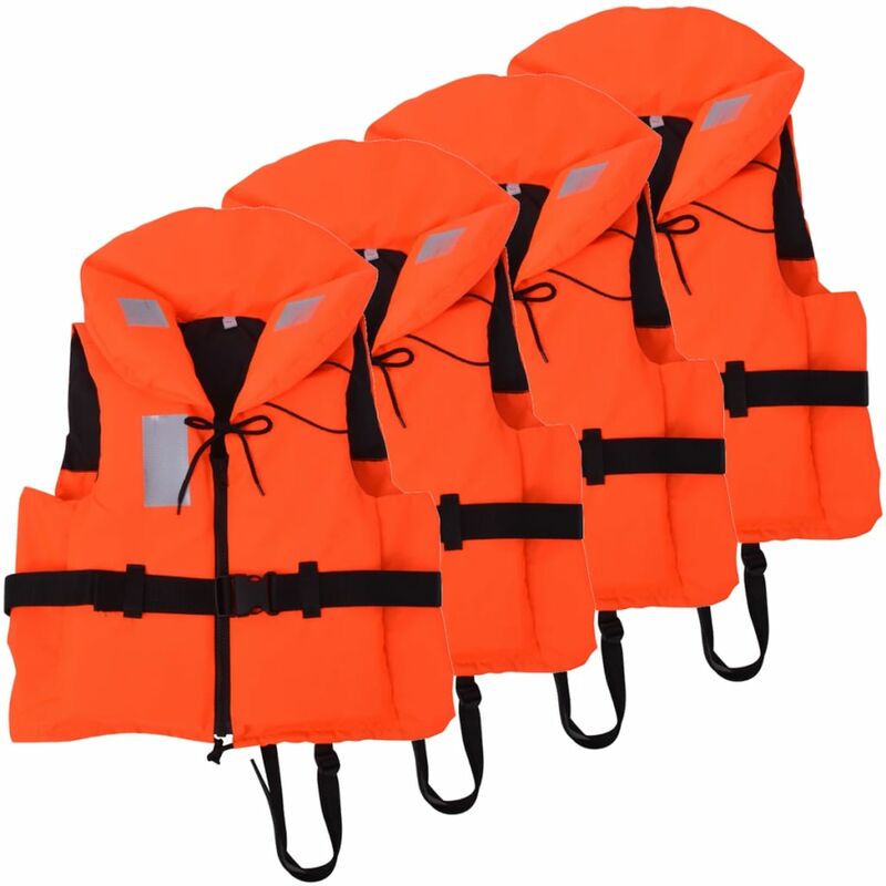 

vidaXL Chaleco de Ayuda de Flotación 100 N 90+ kg 4 Unidades - Naranja