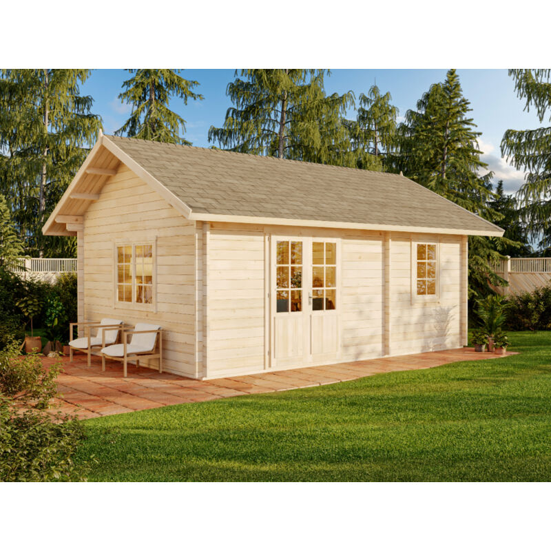 Alpholz - Chalet de jardin Arizona iso Naturel , 44 mm Épaisseur paroi 678 x 490 cm