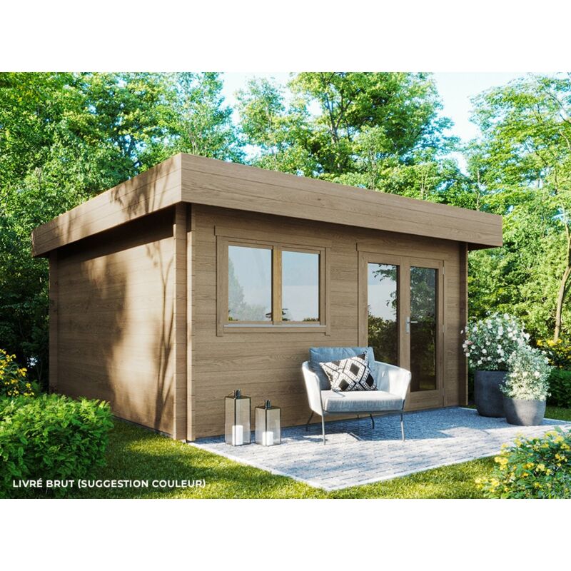 Direct Abris - Chalet de jardin bois julia - Epicéa - 16m² - 400 x 400 cm - Abri bois naturel
