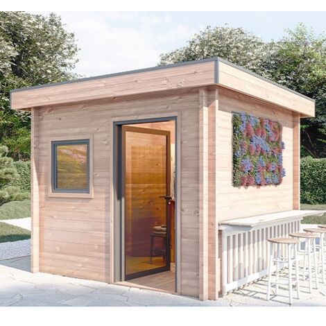 CHALET DE JARDIN TALIPIA 8M² - BOIS DOUGLAS 55MM - PORTE & FENETRE PVC - TOITURE ACIER