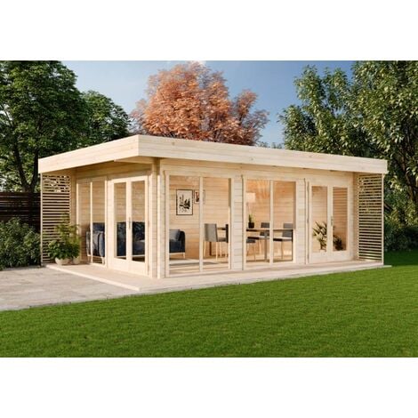 Chalet de jardin Viva B Naturel , 44 mm Épaisseur paroi 492 x 668 cm