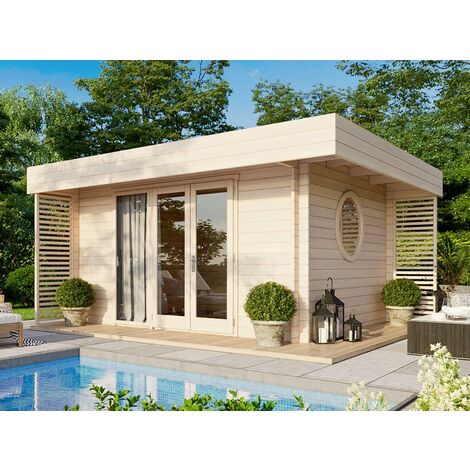 Chalet adossable LASSEN + 2 pots de lasure 4 ans incolore - OOGarden