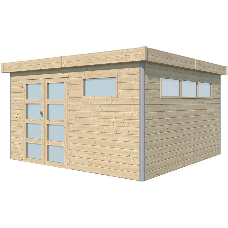 Gardenas - Chalet en bois profil aluminium contemporain 14.82 m² Sans option
